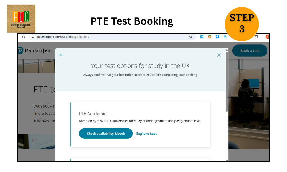 PTE test Fee