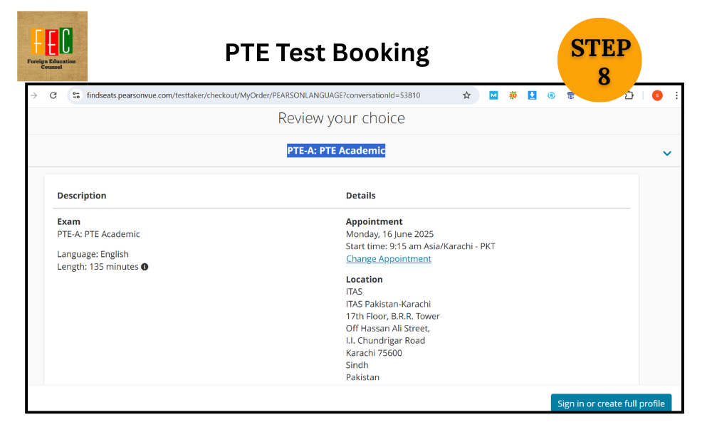 PTE test Fee