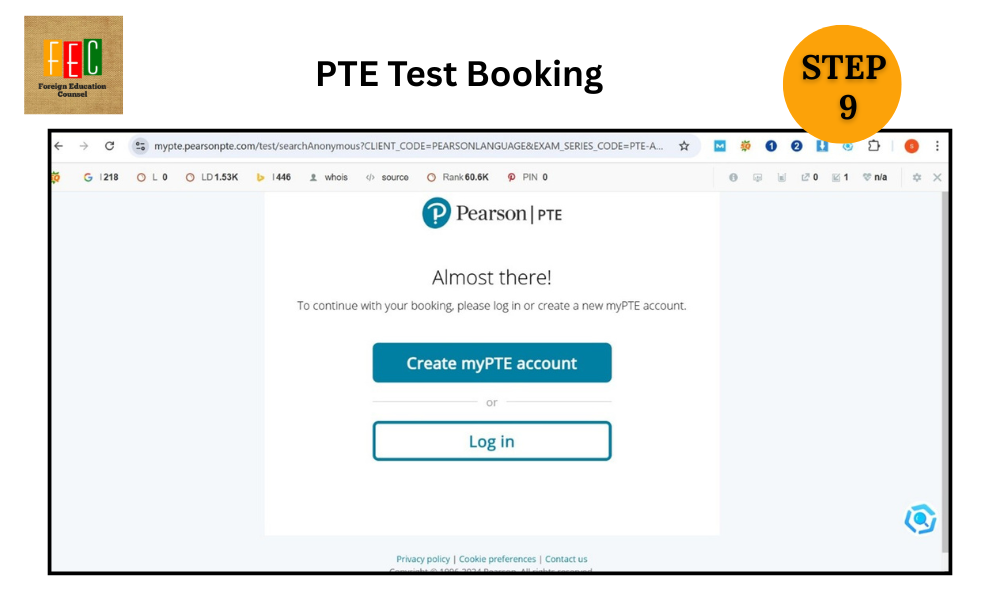 PTE test FEE